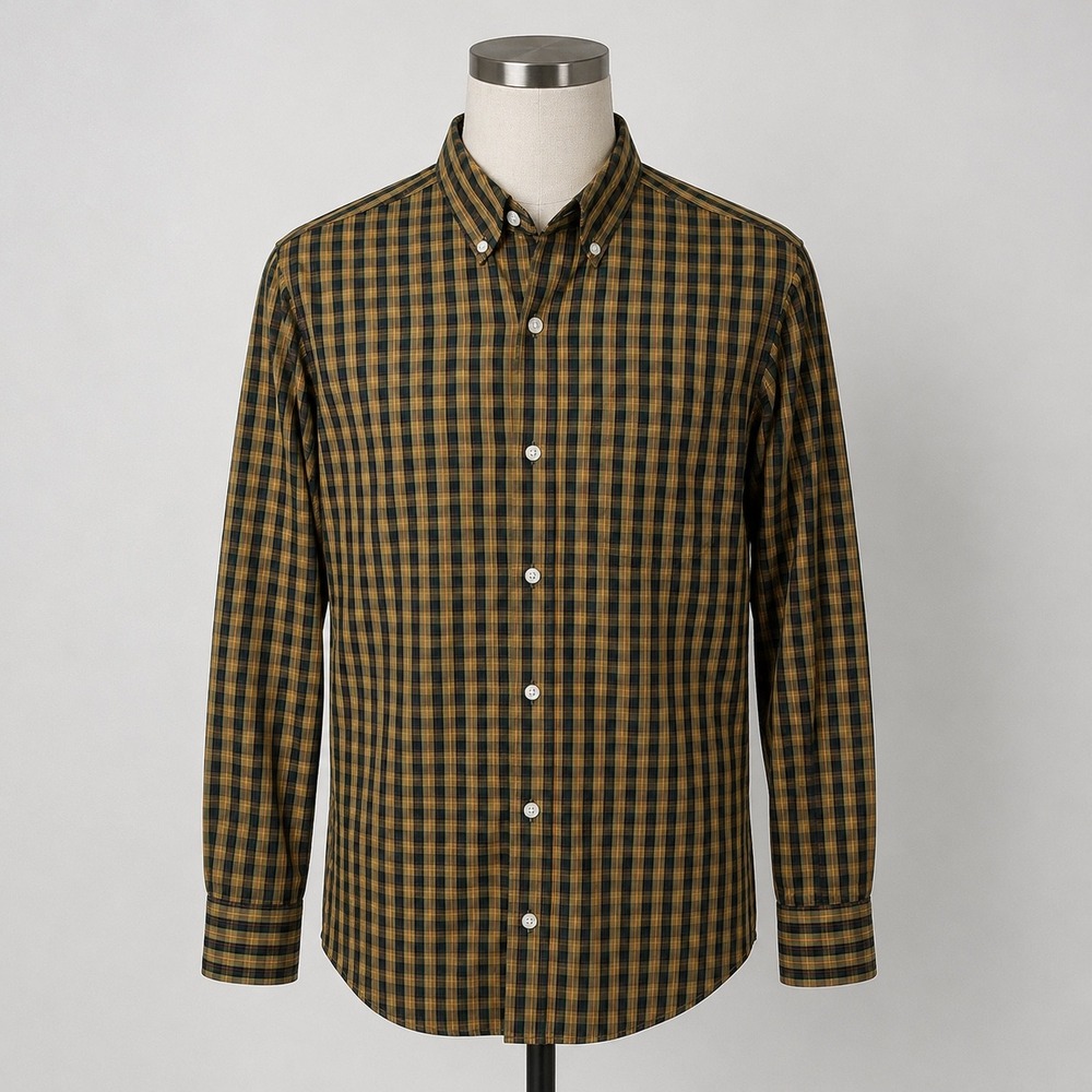 Duluth Trading Co Wrinklefighter Shirt Mens Medium Slim Fit Plaid Button Down